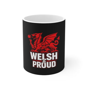 Welsh & Proud Mug  - 11oz Black
