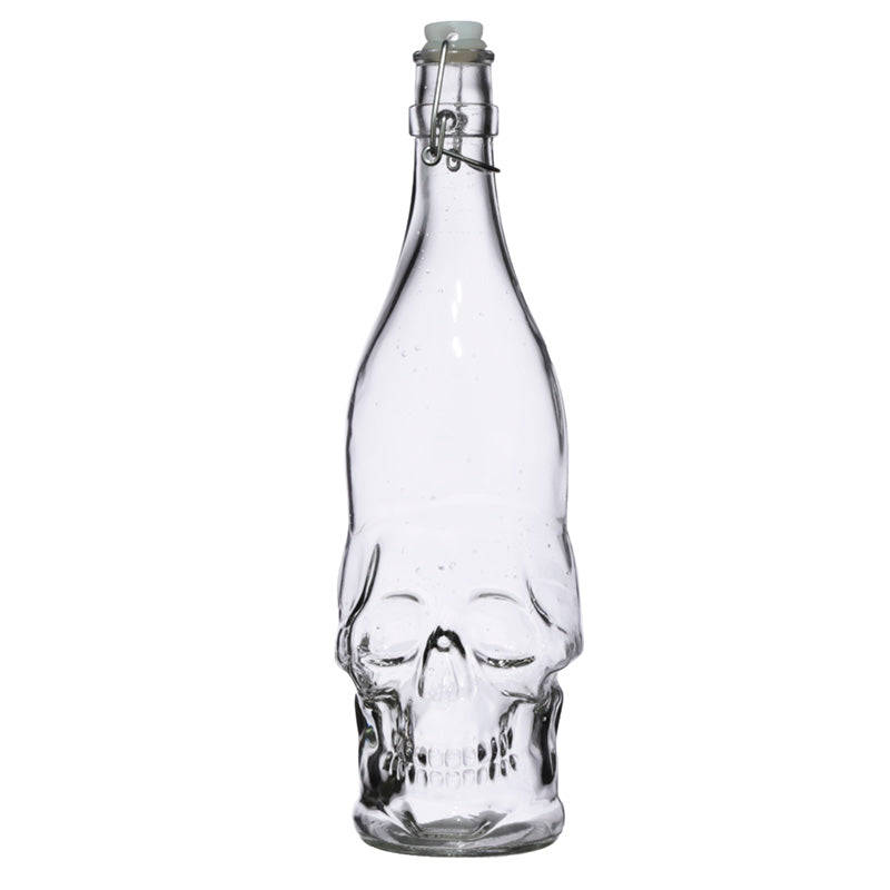 Skull Shaped Glass Water Bottle
