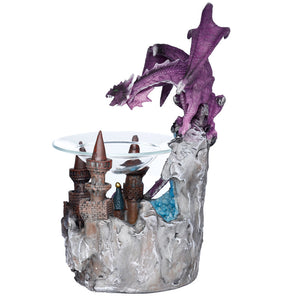 Crystal Ravine Castle Dark Legends Dragon Oil and Wax Burner with Glass Dish