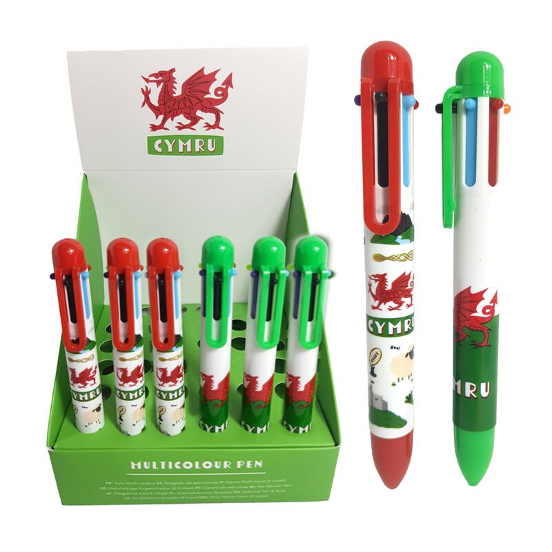 Welsh Dragon Multi Colour Pen (6 Colours)