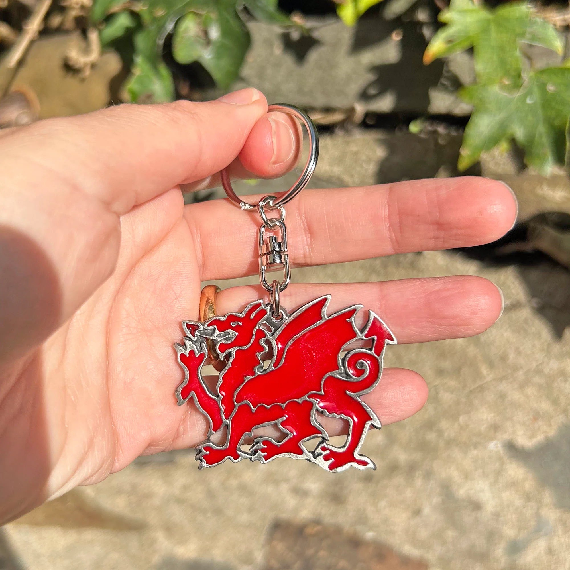 Welsh Dragon Key Chain Pewter Keyring