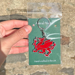 Welsh Dragon Key Chain Pewter Keyring