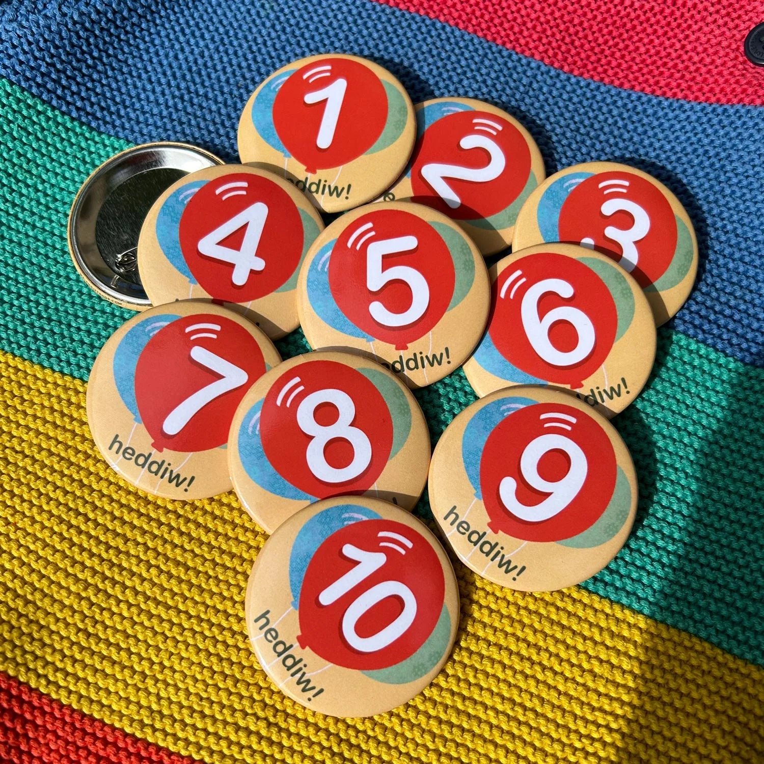 Penblwydd Hapus! Happy Birthday! Choose Age Badge Pin