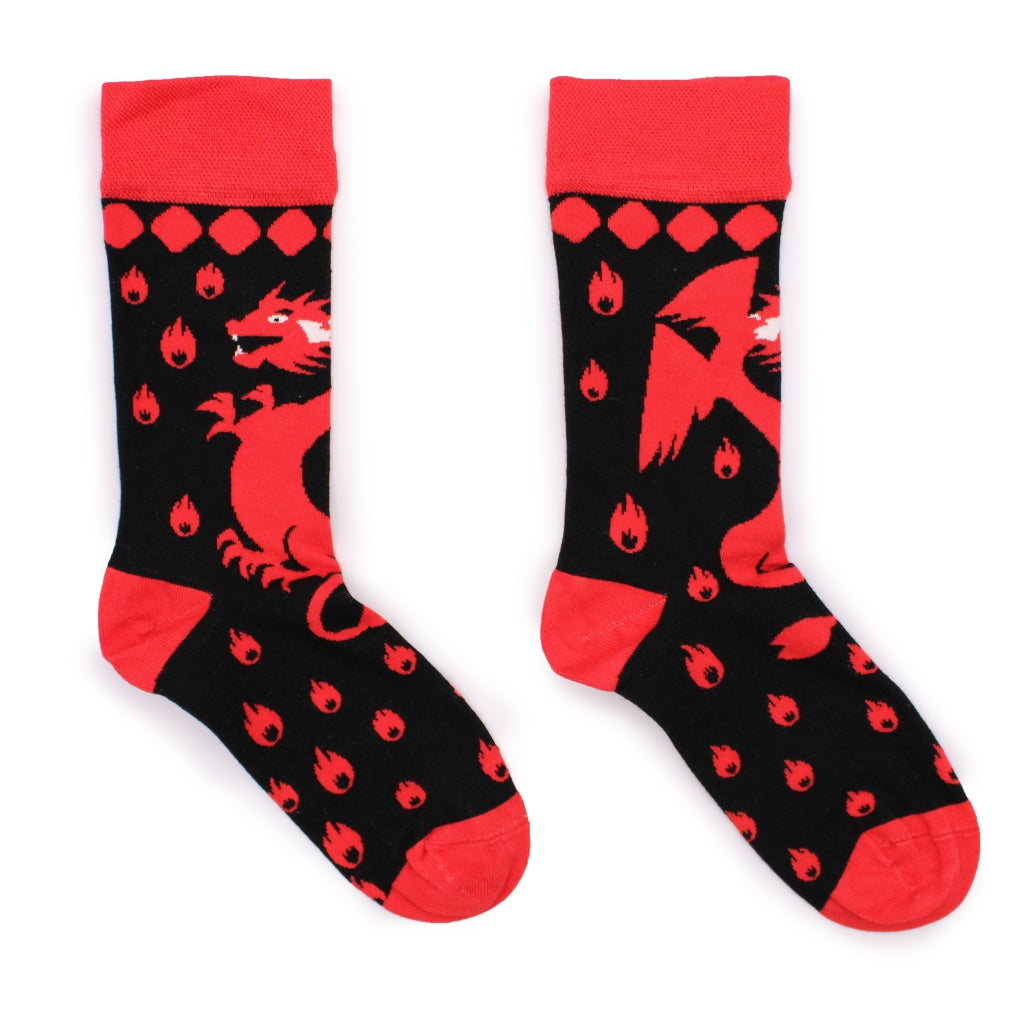 Red Dragon Hop Hare Bamboo Socks