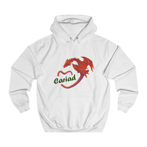 Cariad Love Red Dragon Unisex Welsh Hoodies