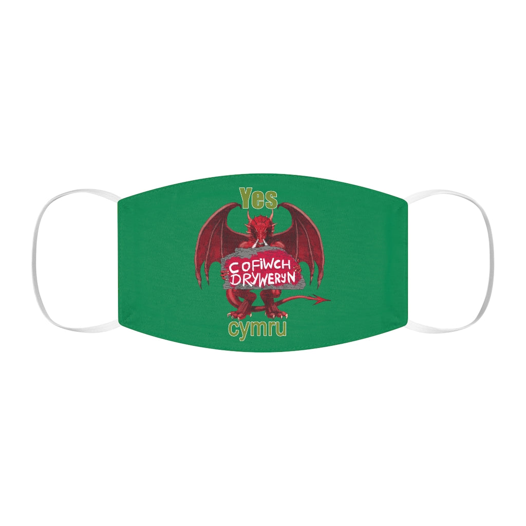 Yes Cymru Cofiwch Dryweryn Face Cover Snug-Fit Green