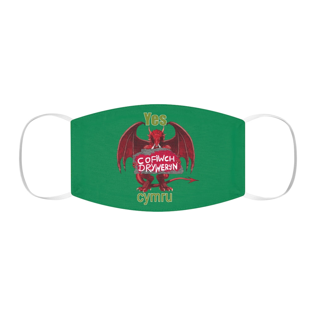 Yes Cymru Cofiwch Dryweryn Face Cover Snug-Fit Green