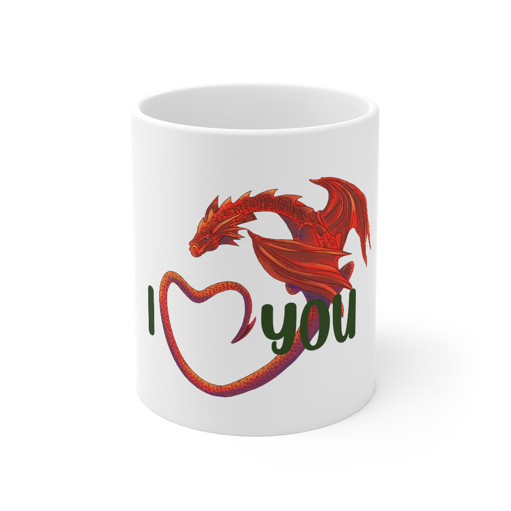 Welsh Dragon I Love You Mug 11oz White