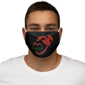 Cariad Love Red Dragon Face Cover Snug-Fit Black