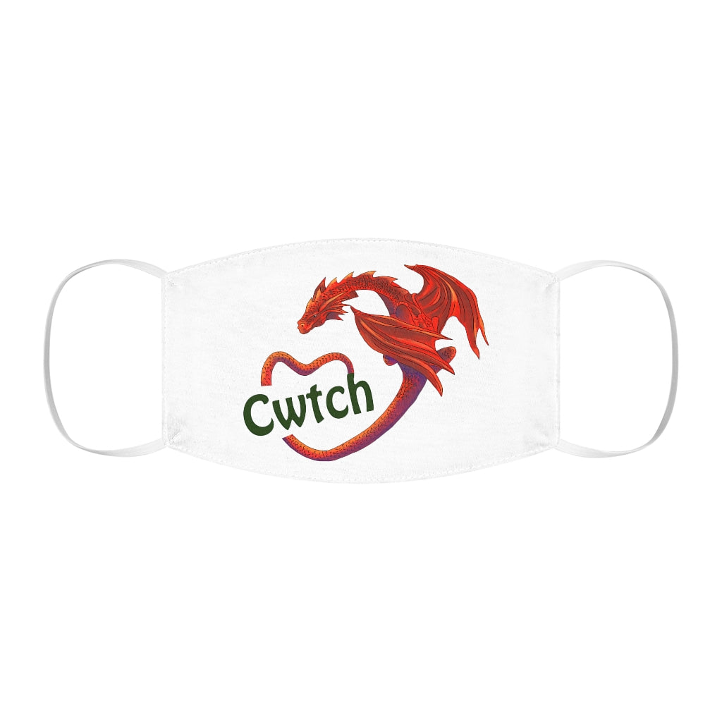 Cwtch Red Dragon Face Cover Snug-Fit White