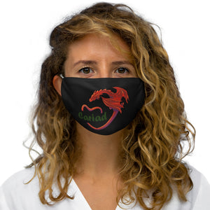 Cariad Love Red Dragon Face Cover Snug-Fit Black