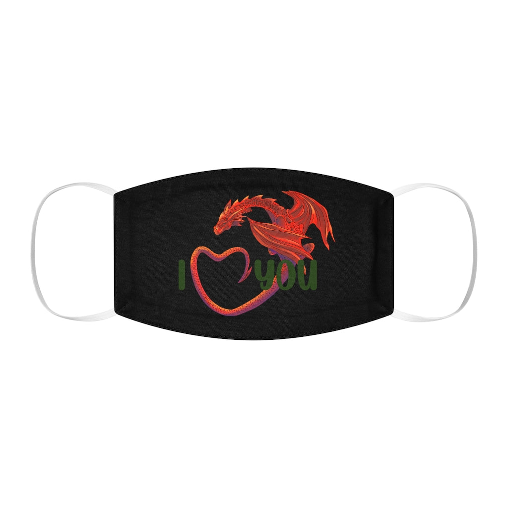 Welsh Dragon I Love You Face Cover Snug-Fit Black