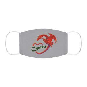 Cymru Love Red Dragon Face Cover Snug-Fit White