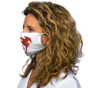 Cariad Love Red Dragon Face Cover Snug-Fit White