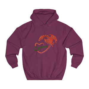Cymru Love Red Dragon Unisex Welsh Hoodies