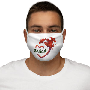Cariad Love Red Dragon Face Cover Snug-Fit White
