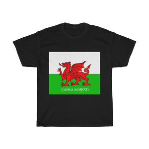 Welsh Flag Cymru am Byth Unisex Heavy Cotton Tee