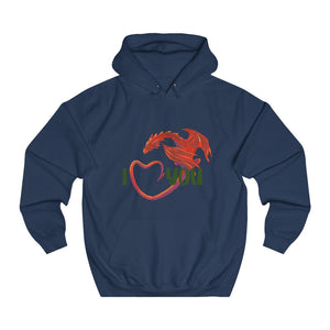 Welsh Dragon I Love You Unisex Welsh Hoodies