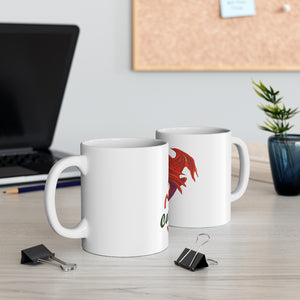 Cariad Love Red Dragon Mug 11oz White