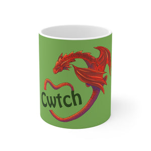 Cwtch Red Dragon Mug 11oz Green