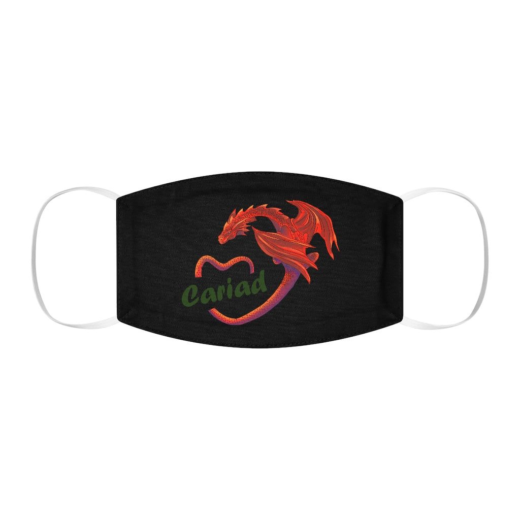 Cariad Love Red Dragon Face Cover Snug-Fit Black