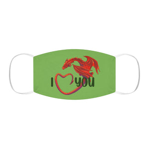 Welsh Dragon I Love You Face Cover Snug-Fit Green