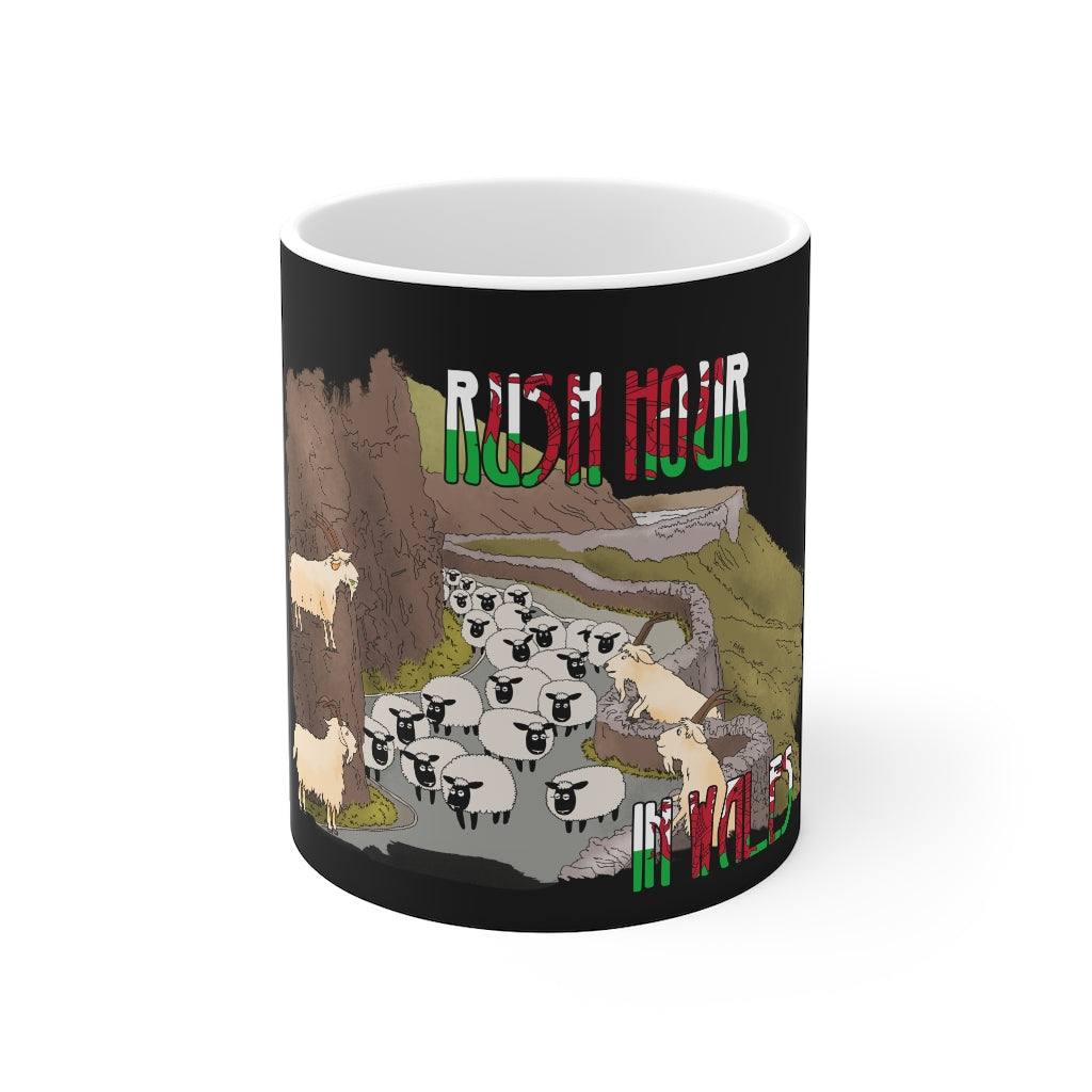 Rush Hour in Wales Mug 11oz Black