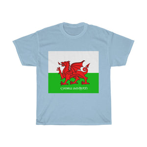 Welsh Flag Cymru am Byth Unisex Heavy Cotton Tee