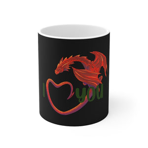Welsh Dragon I Love You Mug 11oz Black