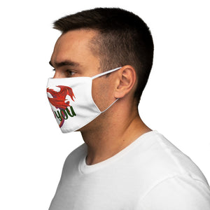 Welsh Dragon I Love You Face Cover Snug-Fit White