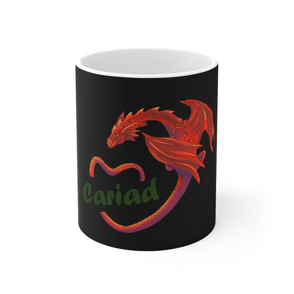 Cariad Love Red Dragon Mug 11oz Black