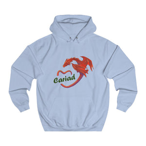 Cariad Love Red Dragon Unisex Welsh Hoodies