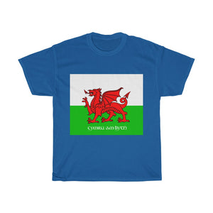 Welsh Flag Cymru am Byth Unisex Heavy Cotton Tee