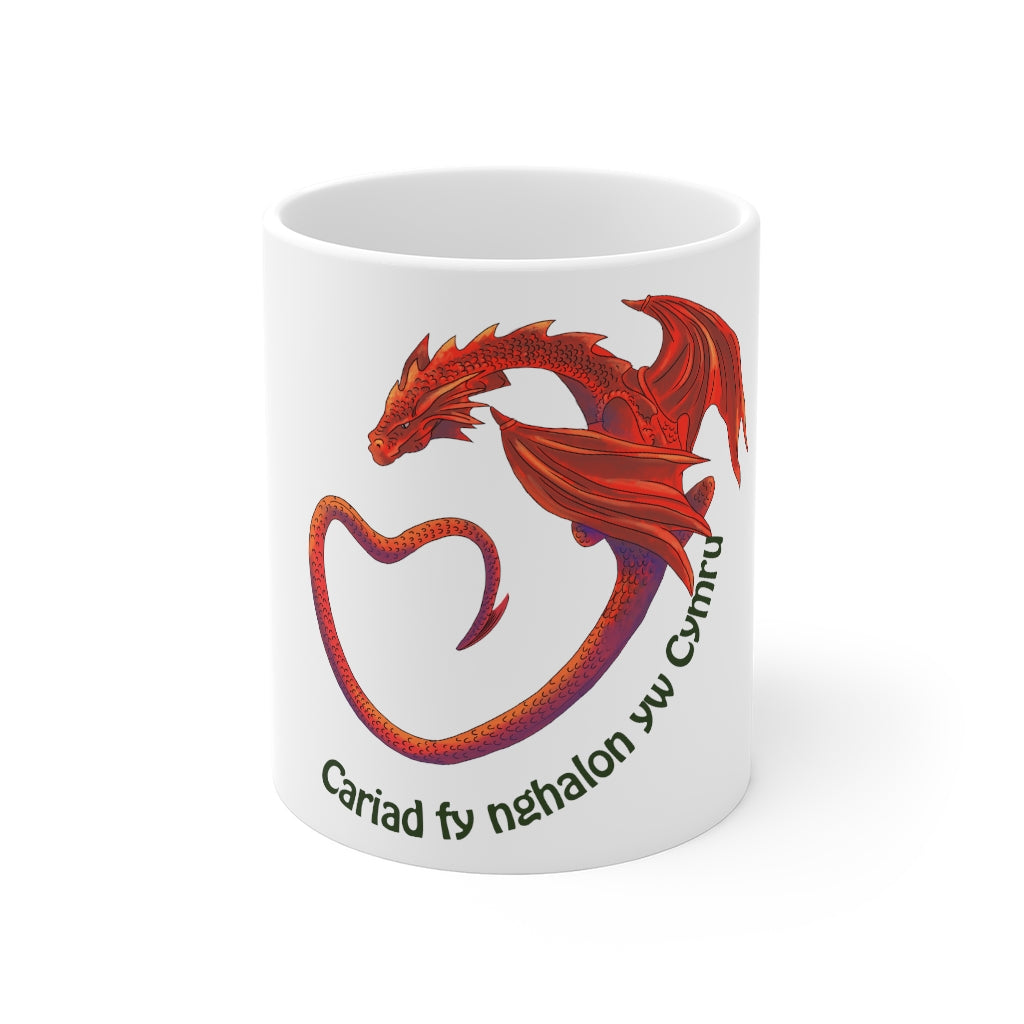 Cariad fy nghalon yw Cymru Mug 11oz White