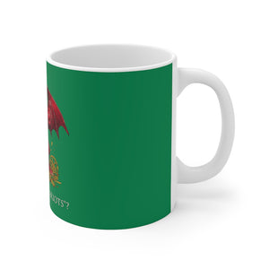 Cymraeg Welsh Dragon Traveller Mug 11oz Green