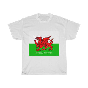 Welsh Flag Cymru am Byth Unisex Heavy Cotton Tee