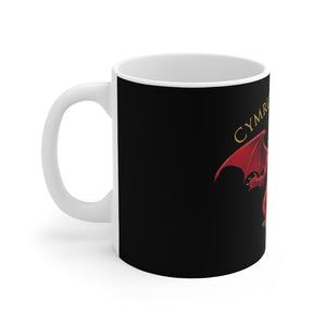 Welsh Dragon Cymru am Byth Traveller Mug 11oz Black