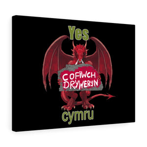 Yes Cymru Cofiwch Dryweryn Stretched Canvas