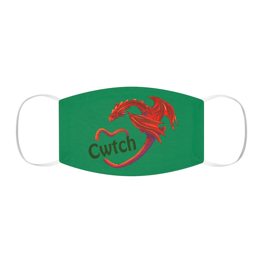 Cwtch Red Dragon Face Cover Snug-Fit Green
