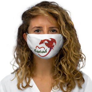 Cariad Love Red Dragon Face Cover Snug-Fit White