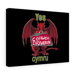 Yes Cymru Cofiwch Dryweryn Stretched Canvas