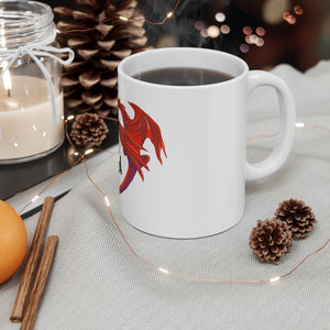 Cariad Love Red Dragon Mug 11oz White