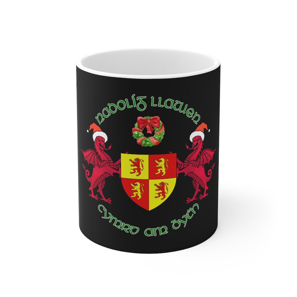 Nadolig Llawen Cymru Am Byth Mug 11oz - Black