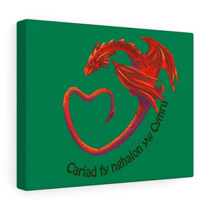 Cariad fy nghalon yw Cymru Stretched Canvas