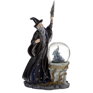 Merlin The Welsh Wizard Ice Dragon Snow Globe Figurine