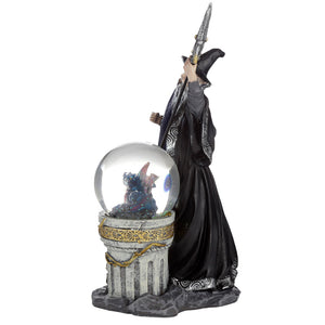 Merlin The Welsh Wizard Ice Dragon Snow Globe Figurine