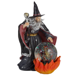 Merlin The Welsh Wizard Fire Dragon Snow Globe Figurine
