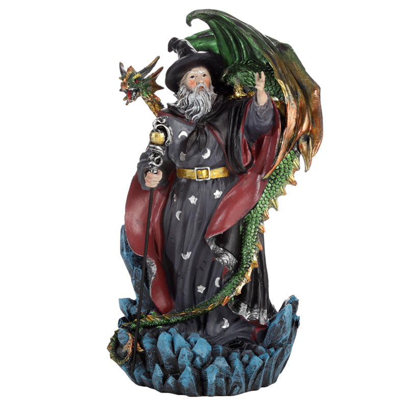 Merlin The Welsh Wizard and Dragon Figurine