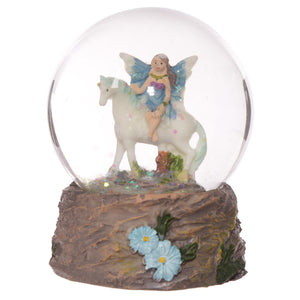 Cute Flower Fairy Riding Unicorn Waterball Snow Globe