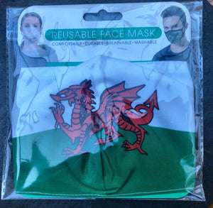 Welsh Flag Reusable Adjustable Face Cover